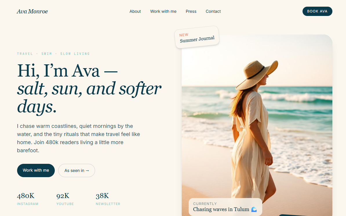Example homepage concept shown in the client review preview